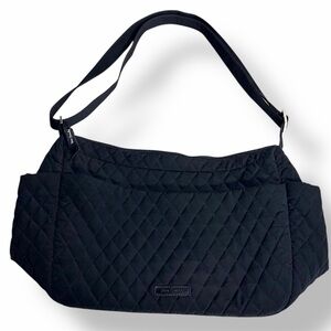 Vera Bradley lightweight quilted travel bag, black crossbody/shoulder bag, Large